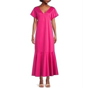 NWT Antonio Melani Kimberly Whitman Myrna Vneck short sleeve flounce hem, size 4